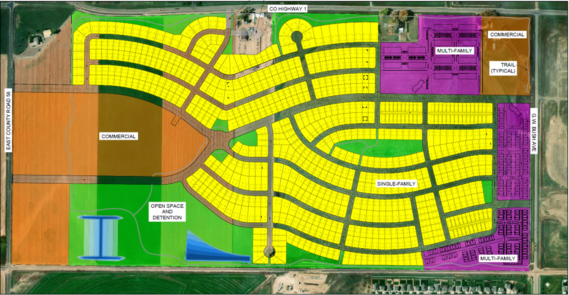 A graphic featuring the Planned Unit Development (PUD) for Sage Farms.